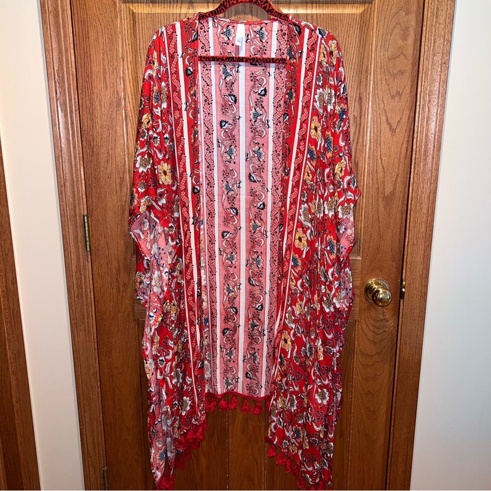 Floral duster kimono